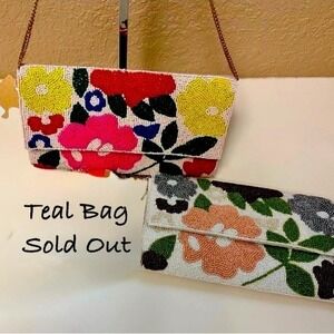 Gorgeous Beaded Clutch Bag w/ Chain Option